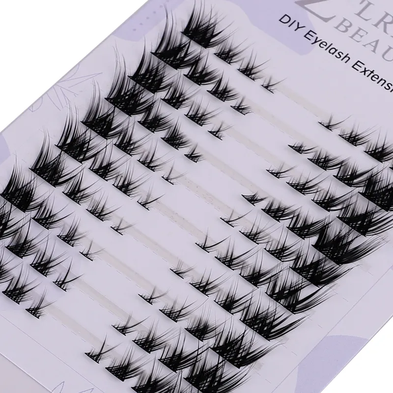 Fox Eye Fairy Lashes 10 Rows Segmental Cluster Invisible Band 3D Cat Eye Little Devil Natural Lash Extensions