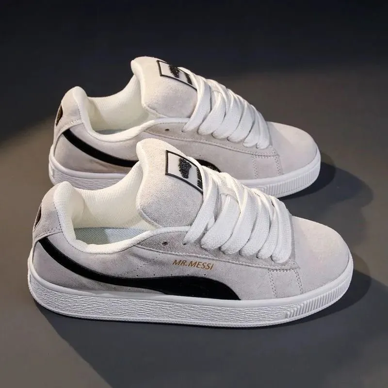Skate Sneakers、LowTop Casual Board ShoesRetroFlat WalkingTrainers、Lace Up Platform Daily Footwear、Breathable Streetwear Sneakers