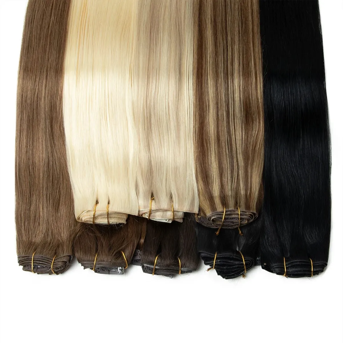 Extensiones de cabello con Clip sin costuras de PU, cinta de PU Invisible Natural Real, máquina con Clip Ins, Remy, Clip Invisible de 12-24 pulgadas, 7 Uds.