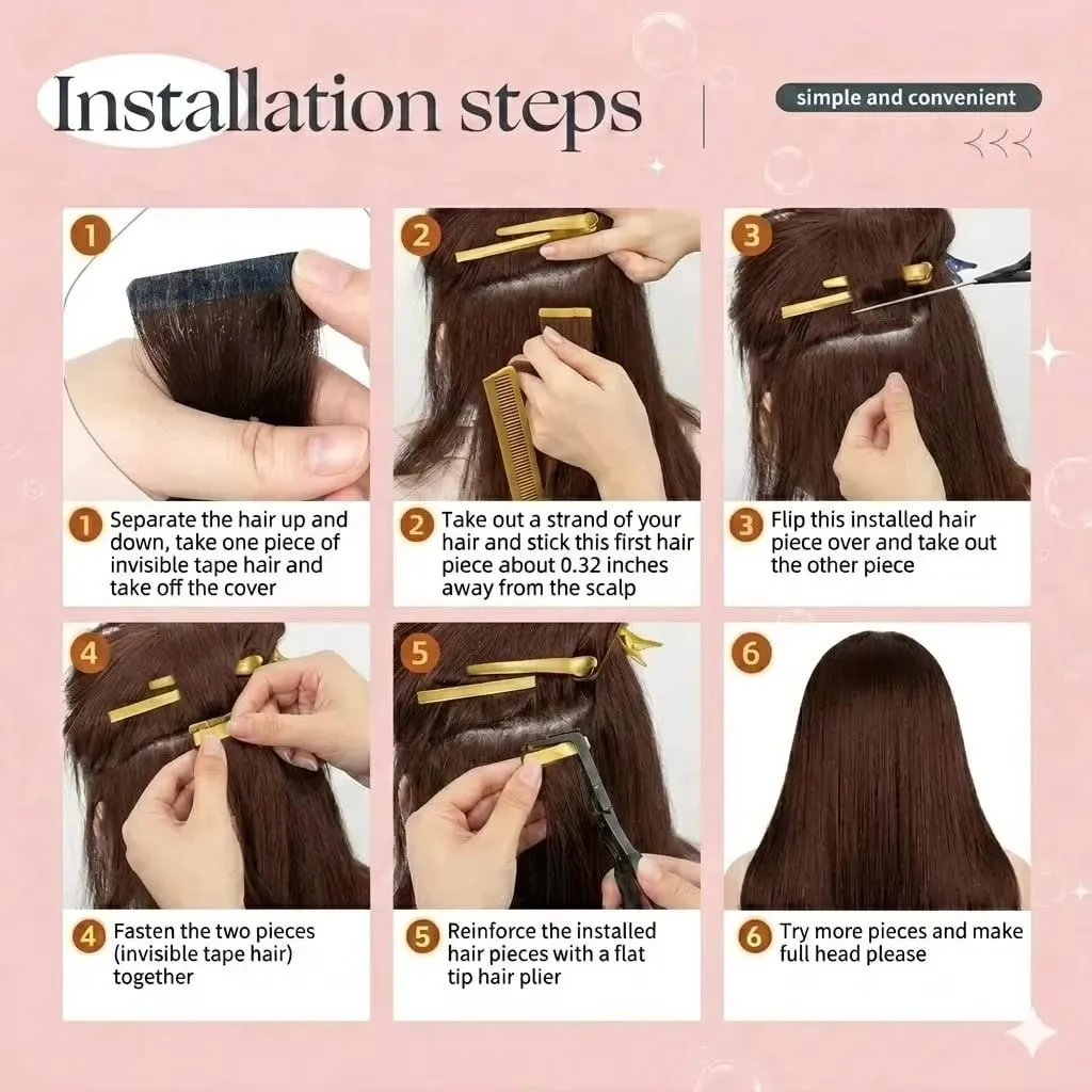 Tape In Hair Extensions Straight 100% Human Hair 16A 50 300G Color Adhesive Replaceable Seamless Skin Weft brown Tape 21 pcs For Women