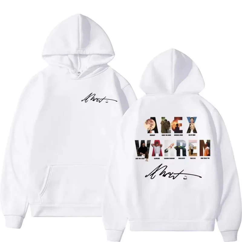 Alex Warren Album Song Titles Music Merch Hoodie Men's Women Fashion Retro Long Sleeve Pullover Winter Casual Fleece Sweatshirts