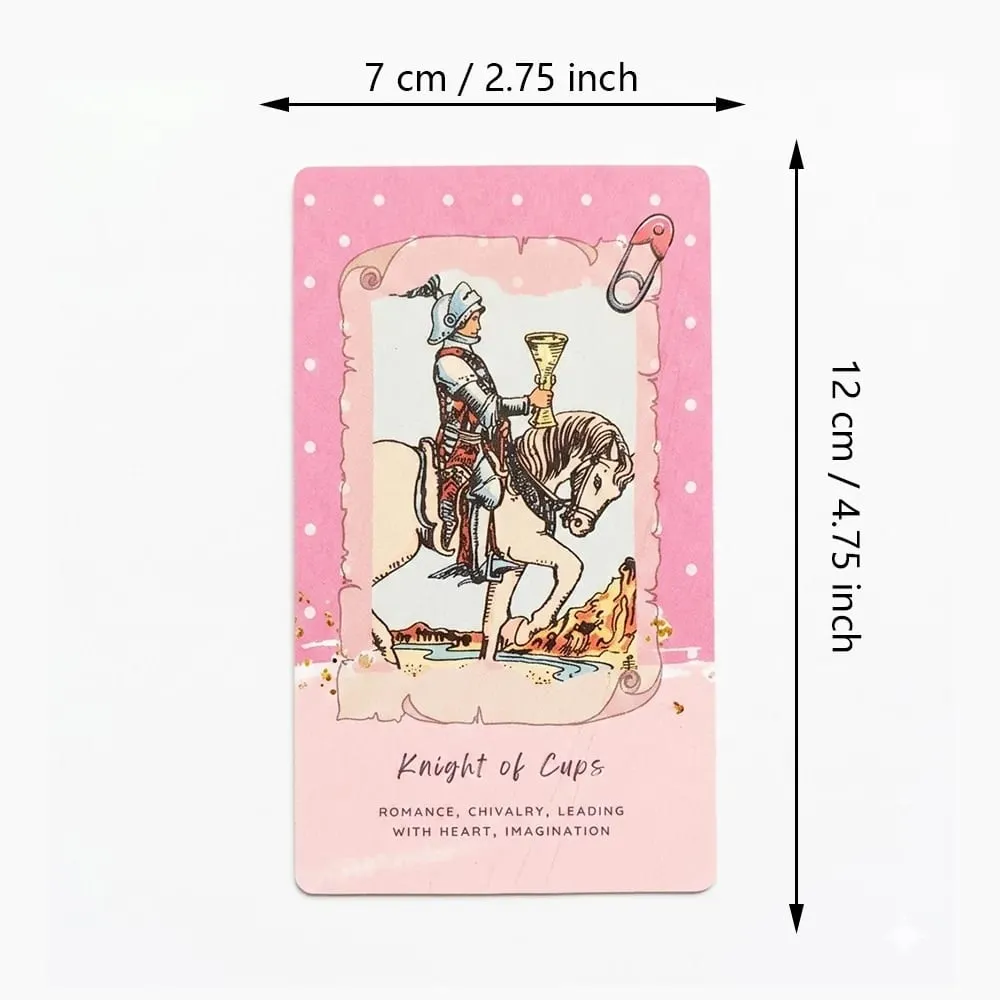 Pink Waite Tarot Deck 78 Cards With Keywords Cute Pink Collage Design Divination Oracle Deck Fortune Telling Board Game