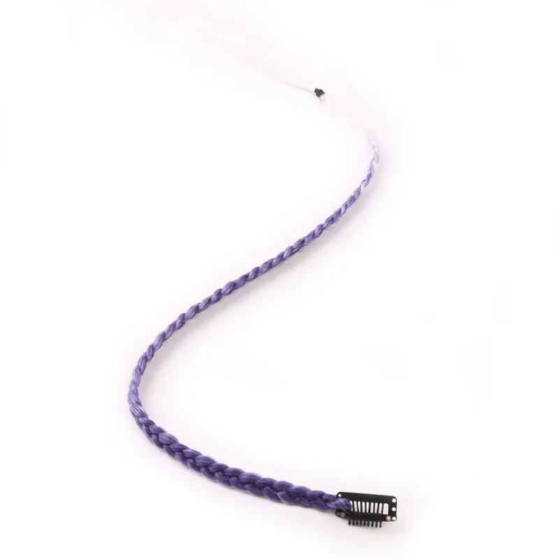 Synthetische 5 Teile/los Clip-in Extensions Für Frauen Pferdeschwanz Regenbogen Geflecht Haar Verlängerung 22'' Ombre Haarteil Box Braid Mit Clip