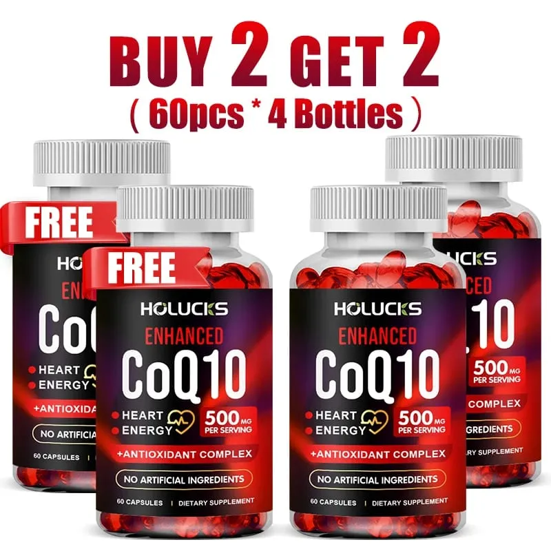 Holucks Pure CoQ10 Supplements with Bergamot Resveratrol Supports Cardiovascular & Antioxidant Health Immune Defense
