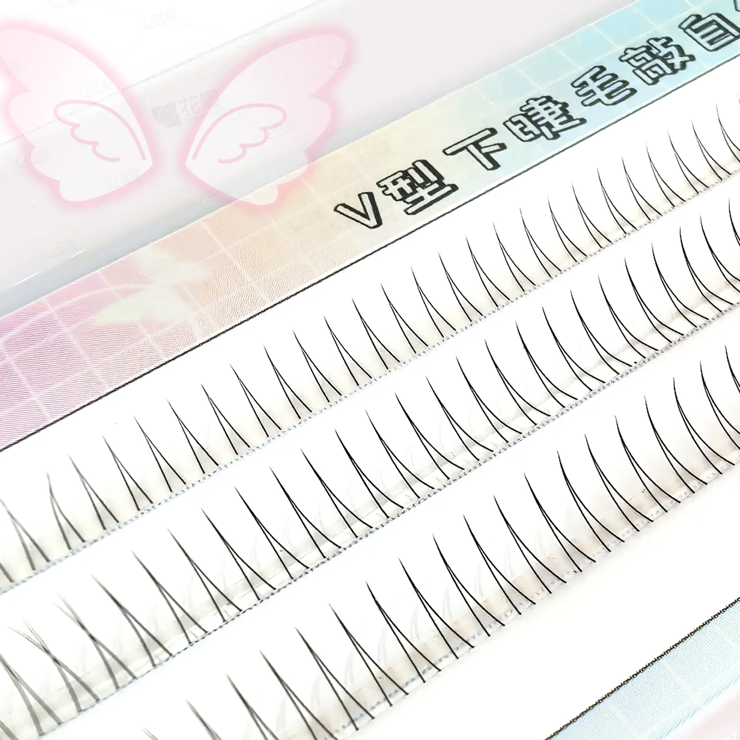 C Curl V Shape Black Under Eyelashes Natural Soft Manga Comic Eye Lashes Korean Style Bottom Lashes Eyelash Clusters Bunches