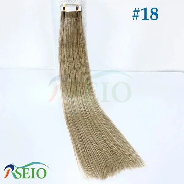 High Quality Tape in Human Hair Extensions Straight Hair Seamless Invisible 14"-22" 100% Real Natural Hair End Thicken