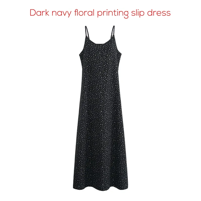 AP AW26 Women Floral Printing Slip Dress Elegant Lady Clothing V-neck
