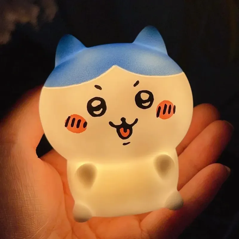 Kawaii Chikawa Bedroom Desktop Decoration Hachiware Usagi Cartoon Vinyl Doll Night Light Luminous Toy Surprise Girl Gifts
