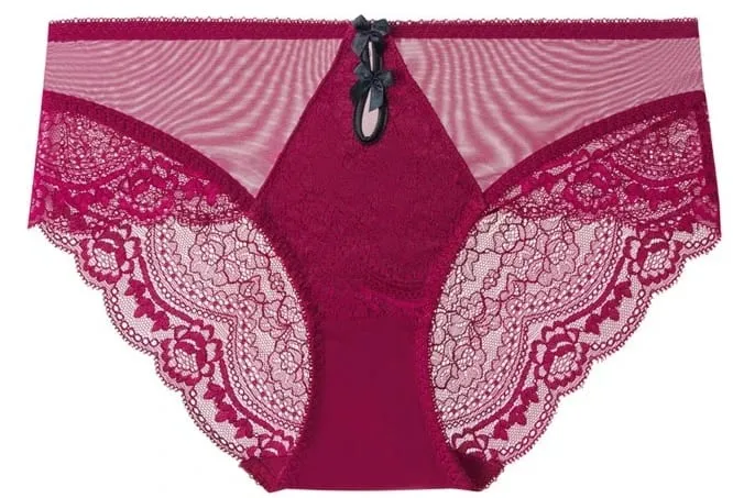 Women Sexy Red Lace Bra French Ultra Thin Minimizer Non Wired Breathable Brassiere Large Bust Reduce Underwear 32‑42