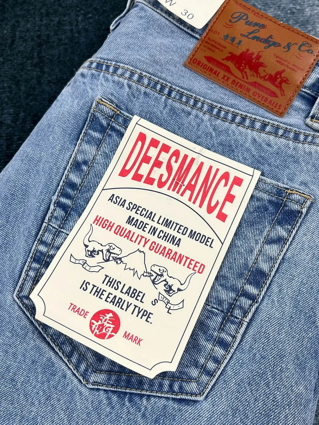 American Retro Casual Loose Straight-Leg Denim Jeans for Men 2026 Spring New 100% Cotton Washed Light Blue Workwear Pants