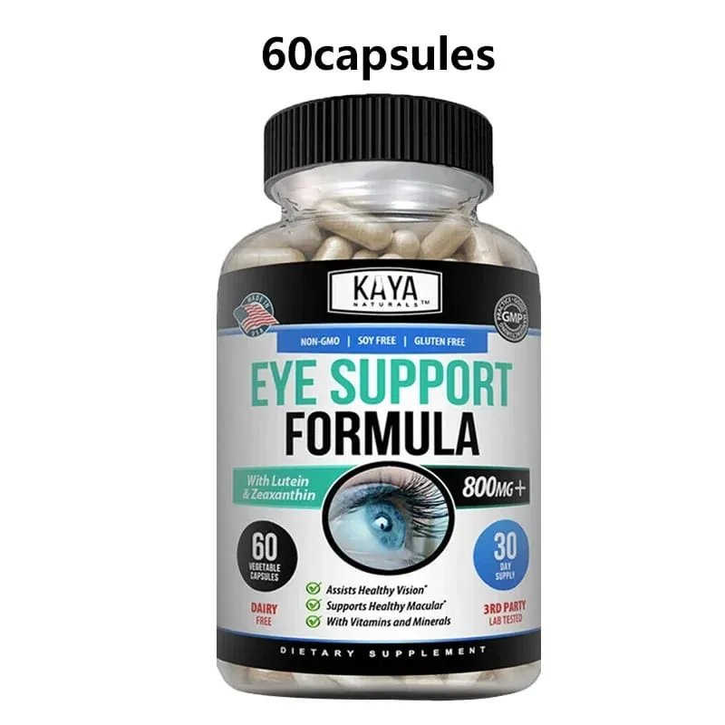Eye Support Capsules Lutein Bilberry - Improve Vision Health Macula Healthy Macula Blue Light & Eye Fatigue Relief