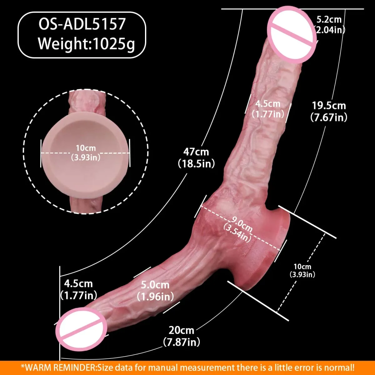 47Cm Thực Tế Dài Dương Vật Giả 2 Đầu Hậu Môn Âm Đạo Kích Thích Đồ Chơi Tình Dục Có Mút Dành Cho Các Cặp Đôi Đồng Tính Nữ Người Đồng Tính Nam trưởng Thành Dụng Cụ