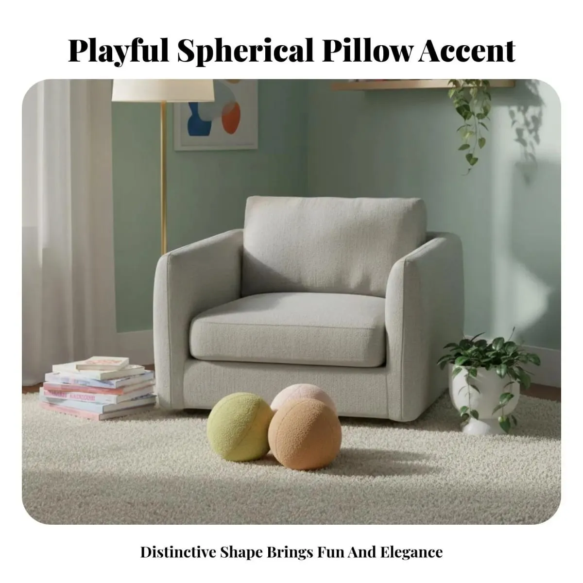 Modern Minimalist Sphere Pillow Decorative Throw Pillow Quirky Living Room Decor