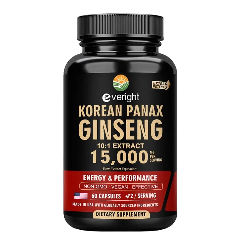 Red Korean Ginseng for Men’s Vitality & Performance – 10:1 Extra Strength Extract for Energy Focus & Productivity – Natural Ve