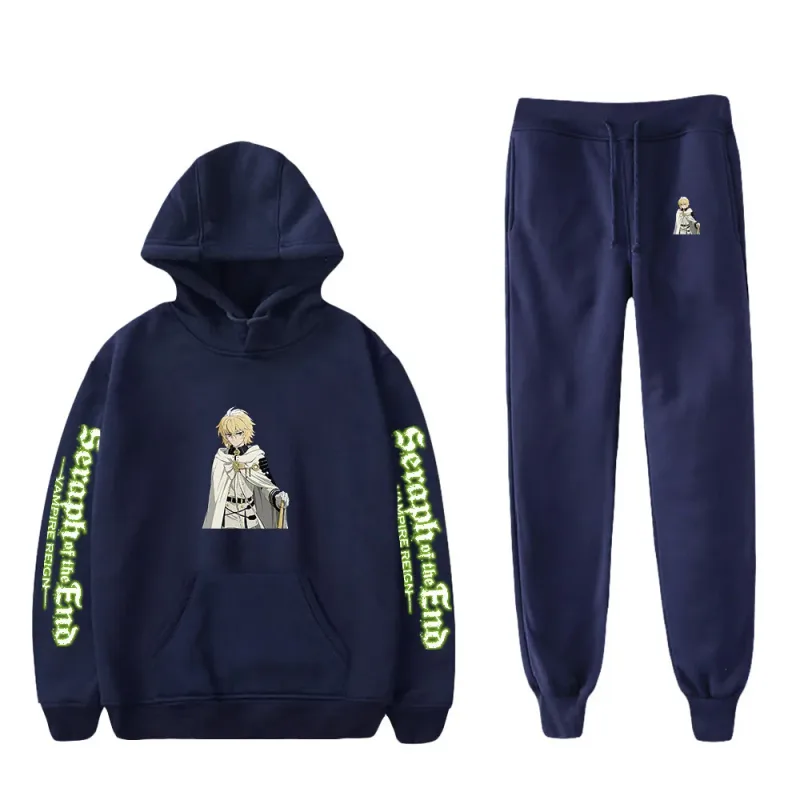 Harajuku confortable Seraph de la fin imprimé sweat-shirt pantalons de survêtement costume à capuche + pantalon costume garçons/filles 2 pièces ensemble vêtements