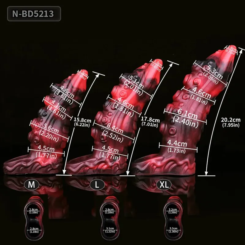 Malaking Horse Penis Sleeve Hollow Dildo Enlargement Sleeve Silicone Reusable Knot Condom Cock Ring Extender Sex Toys para sa Mga Lalaki