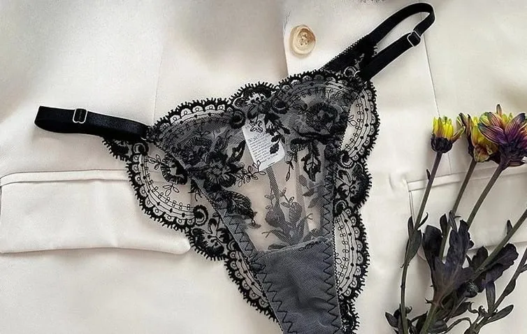 Lace Embroidery Ultra Thin Cup Bra Set Sheer Mesh Sleepwear for Big Bust Women S-XL Push Up Hot Sale 2026 32-38 S-XL Bra Set