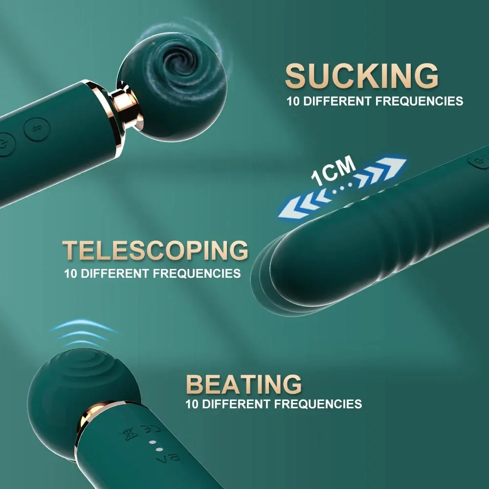 Sucking Telescopic Wand Vibrator For Women Body Massager G Spot Clitoris Stimulator Nipple Clit Sucker Masturbation Sex Products