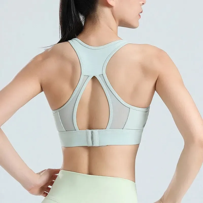 Sexy Back Yoga Crop Top Bra Inner Padded Fitness Tank Top Elastic Sport Bra Gym Vest Running Yoga Professional Workout Vest