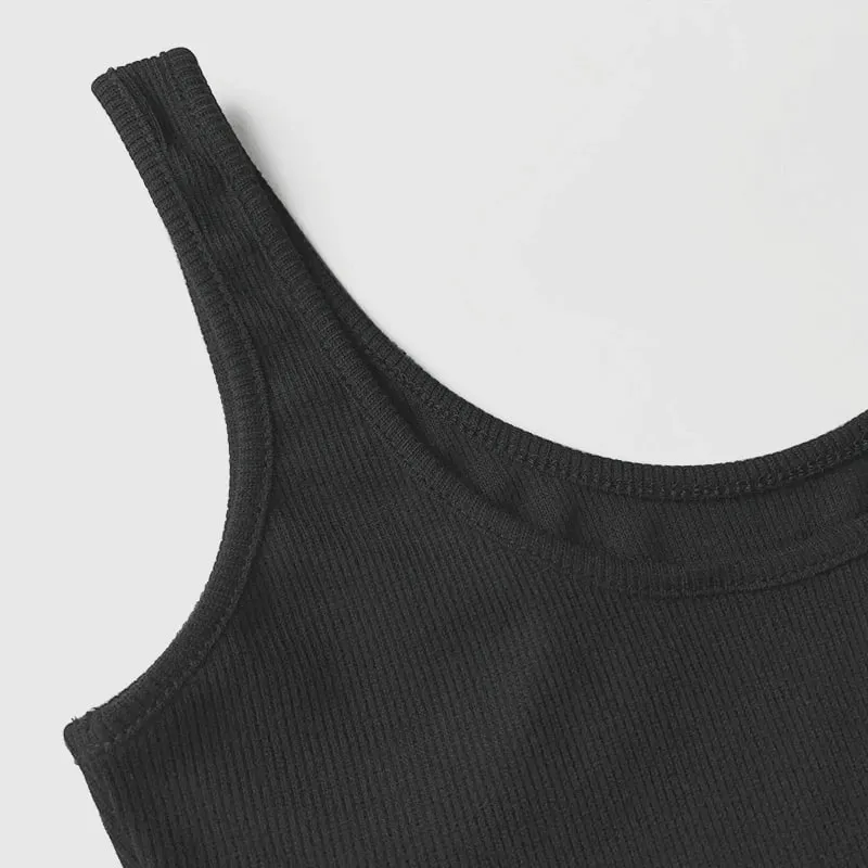 Abbigliamento donna Body scollati Senza maniche Backless Slim Fitness Canotta Tute lavorate a maglia a costine Tute corte Y2K Qxtraf2414