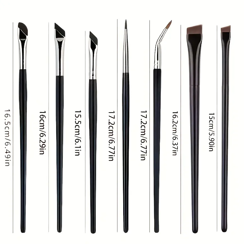 7Pcs Precision Detail Makeup Brushes Set Ultra Thin Eyebrow Lower Lash Eyeliner Eye Makeup Brush