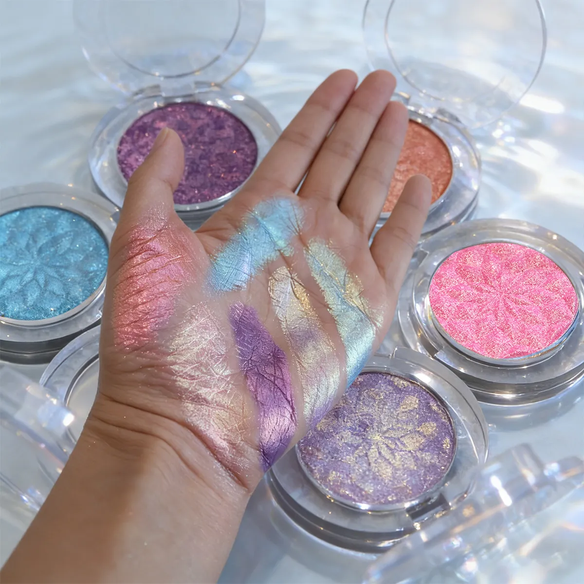 Chameleon Eye Palette Eyeshadow Palette - Customizable Duochrome Pressed Eyeshadow Set Glitter Infused Pearlescent Finish Pri
