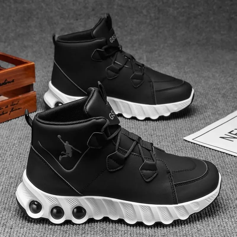 One pair of simple and fashionable mid-top basketball shoes. Thickened soft shock-absorbing wear-resistant