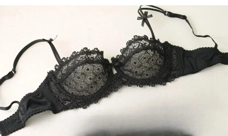 Women Summer White Lace Bra SetUltra‑Thin Breathable Mesh Sheer Sexy Deep V Push‑Up Comfortable Daily Lingerie Underwear Suit — image 8