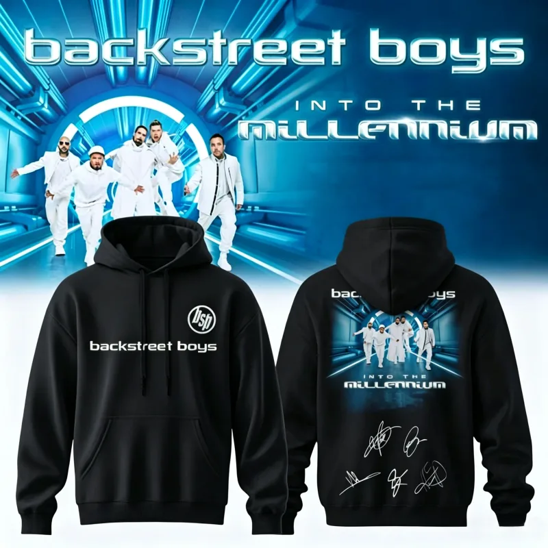 2026 Y2K Millennium Pop Band Hoodie Double Sided Graphic Print Oversized Pullover Vintage Fan Hooded Sweatshirt