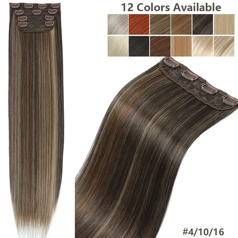 24Inches 200Grams M888 Ombre Blond 27/613 4Clips In Straight Hair Extensions Bio Heat Resistant Soft Nature Synthetic Hairpieces