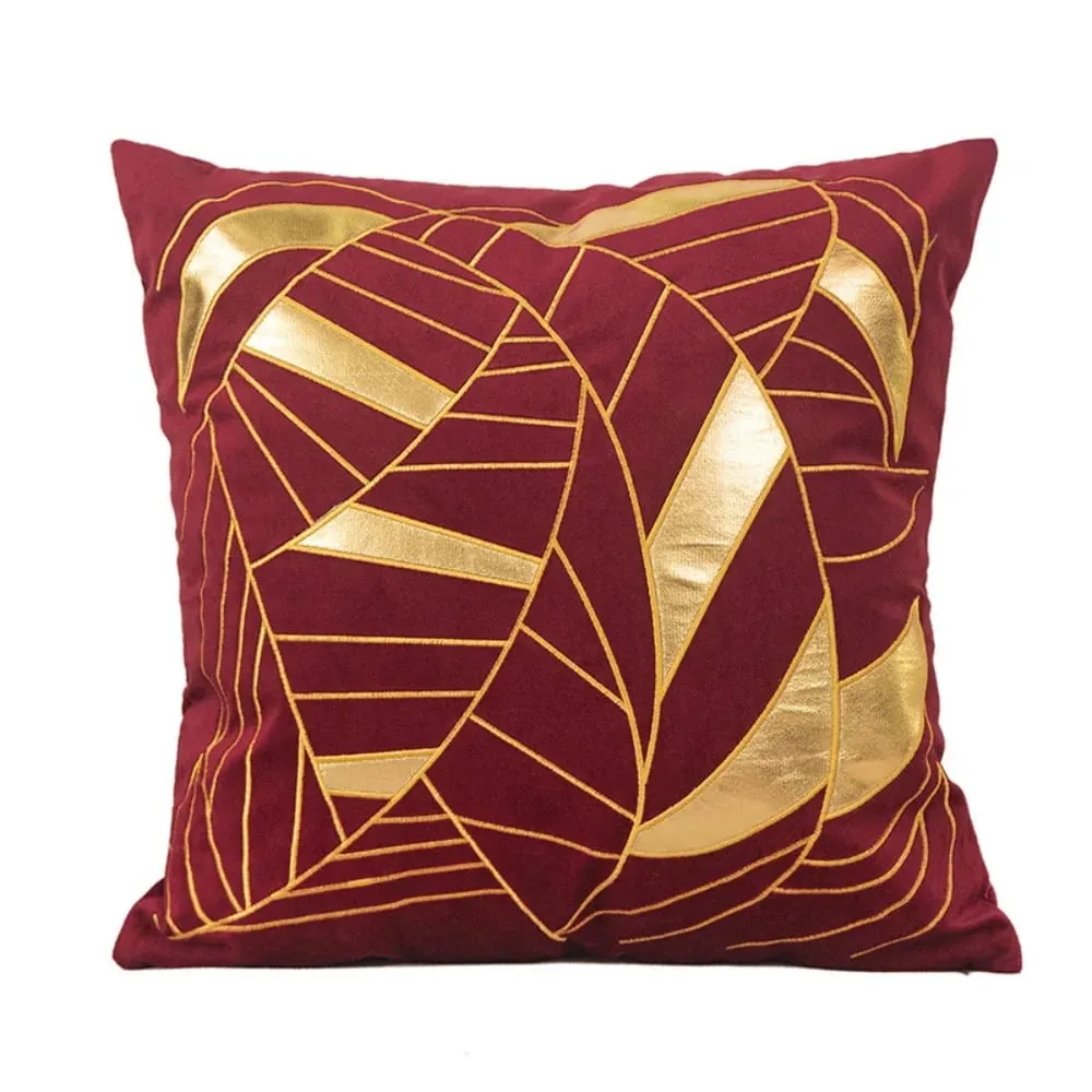 Luxury Blue Velvet Bronzing Cushion Cover 45x45cm Soft Decorative Throw Pillow Case for Bedroom Home