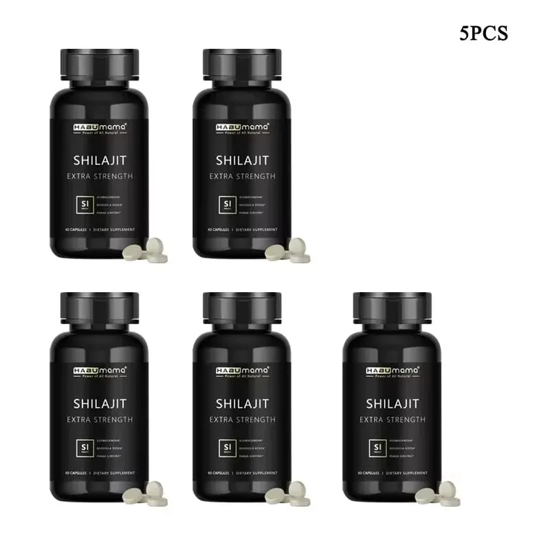 Organický Shilajit pro muže | 60 kapslí | Natural Energy + Stamina Booster | Himalájská minerální síla | Klinicky studovaný vzorec