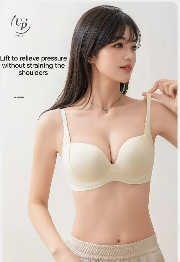 2025 Seamless Push up Bra Small Breast Gathering Enlarging Anti-Sagging Thin Top Thick Bottom No Underwire Lingerie for Women