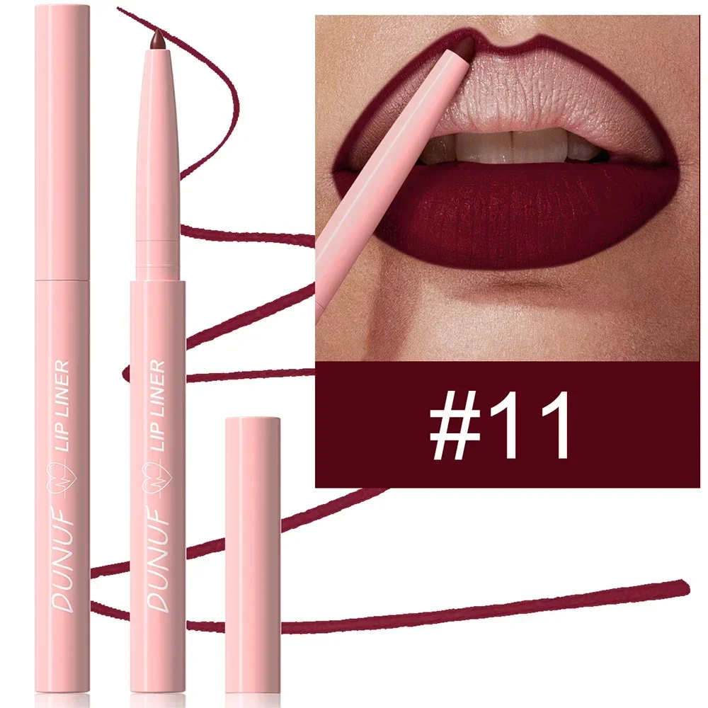 12 Farve Vandtæt Lip Liner Blyant Mørkerød Brun Læbestift Blyant Lip Outline Nøgen mat læbestift Crayon Contouring Tint Makeup