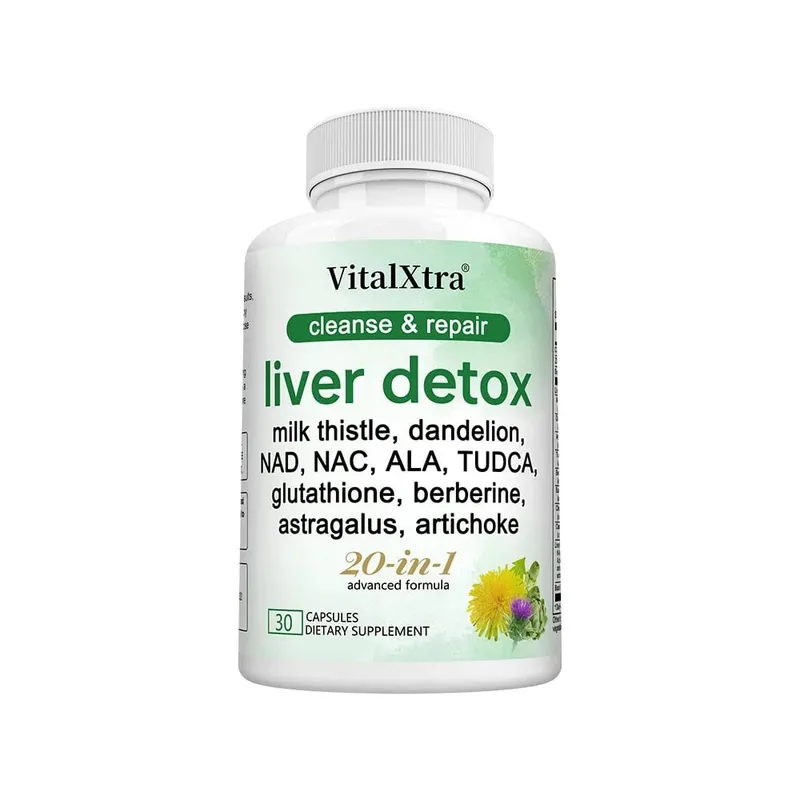Liver Support Capsules Milk Thistle Extract Glutathione Dandelion Artichoke Liver Cleanse & Detox Antioxidant Digestion Support