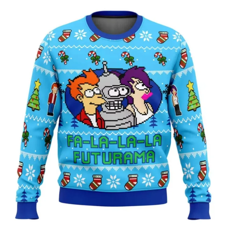 New 2026 Merry Christmas Santa Claus 3D Printed Christmas Sweater Holiday Merry Christmas Autumn Round Neck Pullovers Sweatshirt