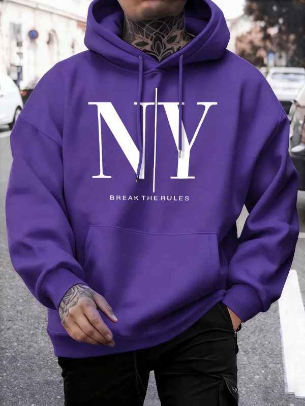 Break The Rules Yes No Prints Autumn Fleece Sweatshirts Men'S Soft Jogging Hoodie Street Comfy Pullovers Sport Loose Sportswears