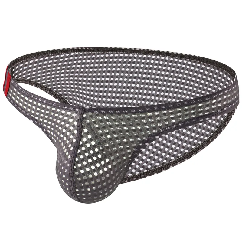 Men Briefs Summer Breathable Holes Underwear U Convex Thin Low Waist Briefs Slip Underpants Calzoncillos