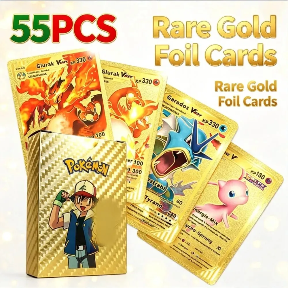 English version Golden Monster trading cards 55 cards with gift box rare shiny cards game cards anime collectibles