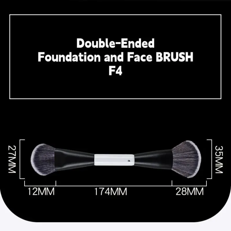 Dual-Ended Foundation Face Brush F4 Powder F1 Blush Contour F2 Makeup Brushes with Box Packaging