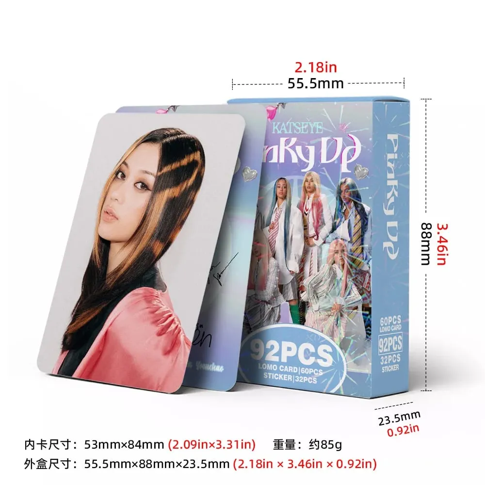 92pcs KATSEYE New Album PINKY UP Photo Card Photocards Stickers Kpop Merch Lomo Cards Set Fans Collection Cards Gifts