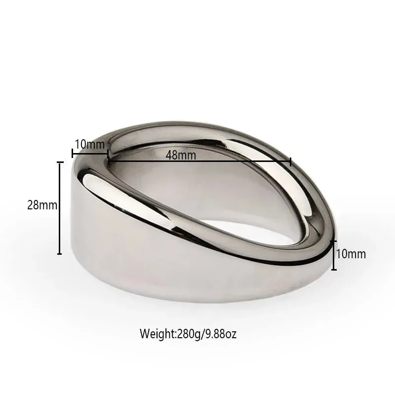 Stainless Steel Testicle Stretcher Heavy Duty Penis Ring Metal Lock Cock Weighted Exercise Scrotum Pendant Male Bondage Sex Toy