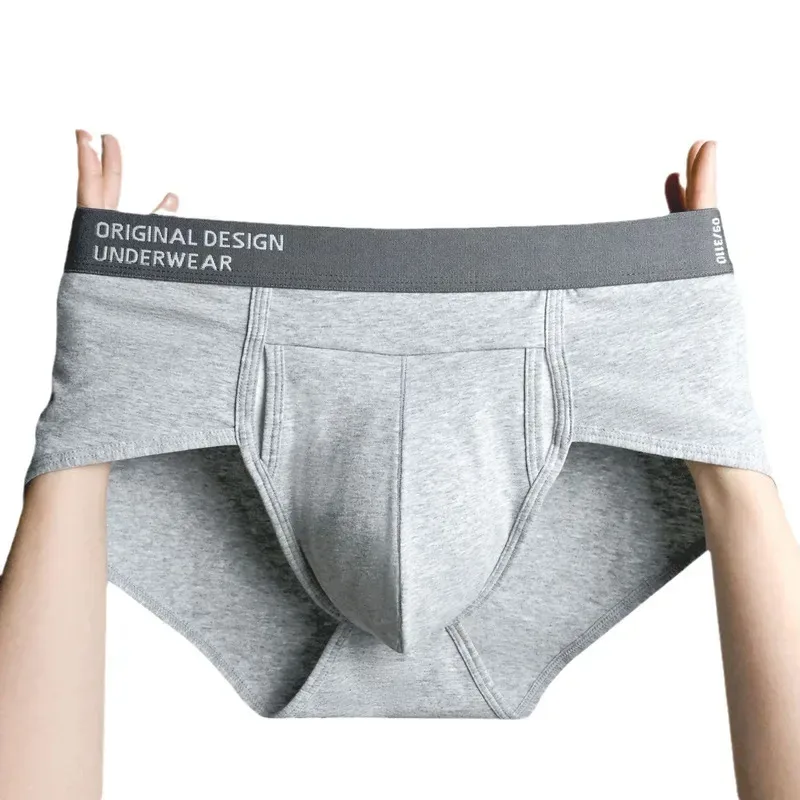 Men's Cotton Briefs High Quality Comfortable Underpants Breathable Soft Underwear Male Large Size U Bulge Pouch Panties Cueca