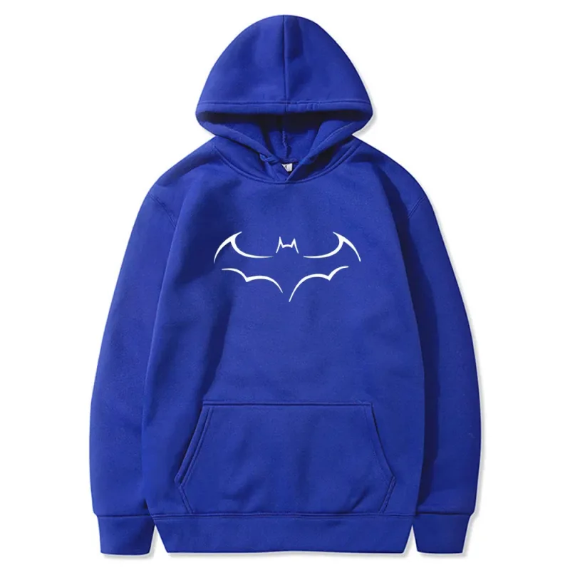 2026 New Spring and Autumn Men's Fashion Trend Personalized Bat Print Hoodie Loose Casual Top Hoodie Comfortable and Warm