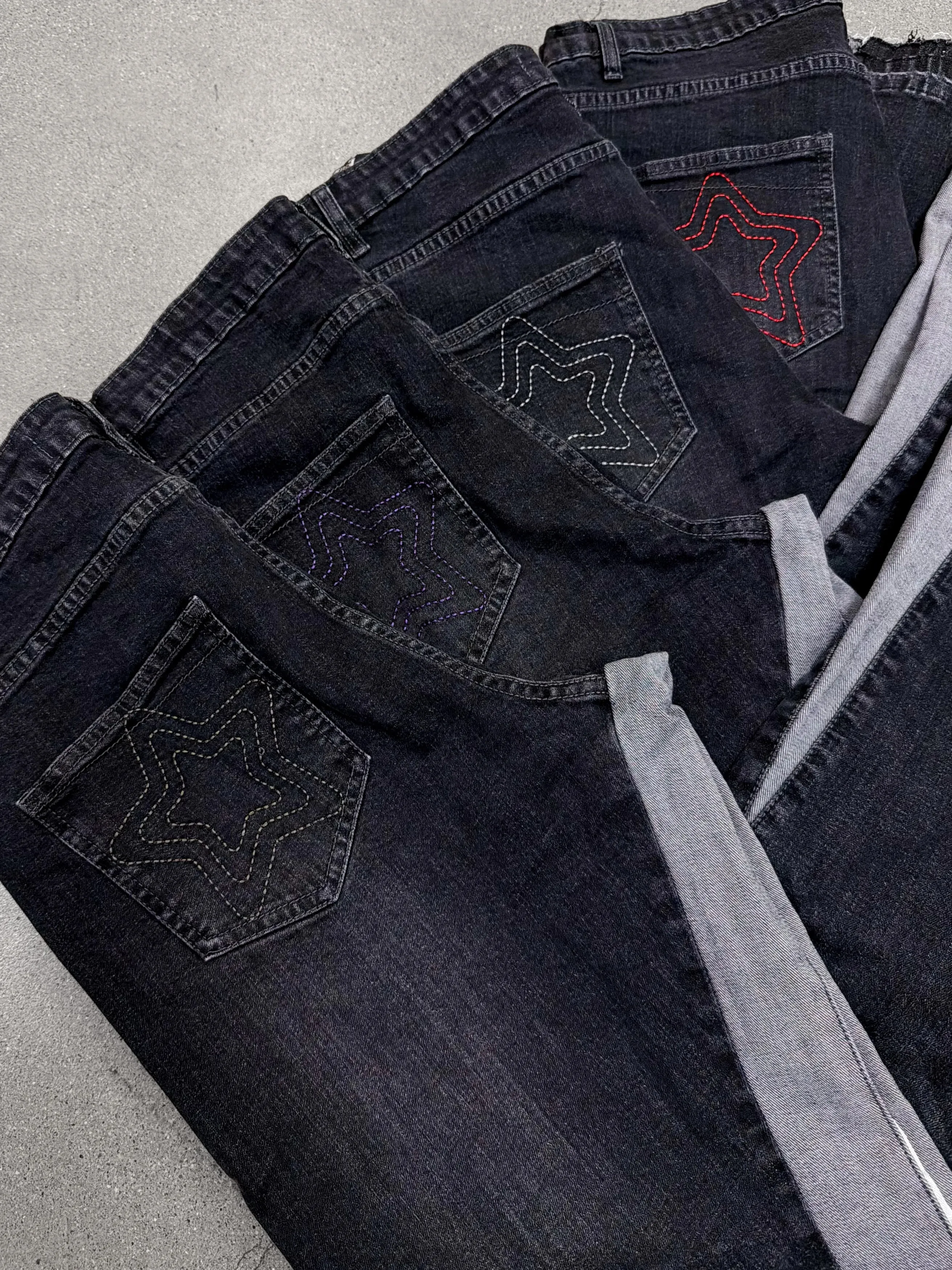 Y2k Hate Society Flared Jeans Men Retro Spider Web Embroidery Washed Jeans American Hip Hop Streetwear Unisex Bootcut Jeans