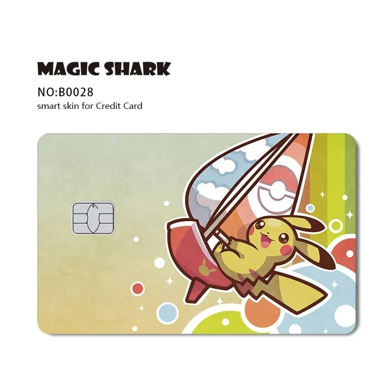 Maigc Shark Cute Pokémons Mewtwo Eevee Pikachu Gengar Adesivo Capa de filme para cartão de crédito de débito sem desbotamento