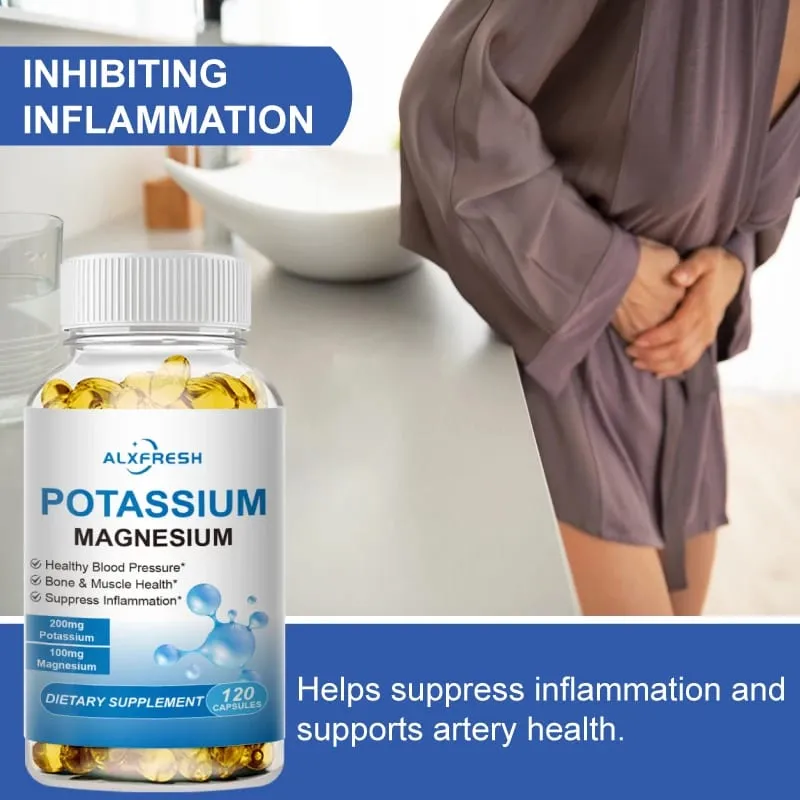 Capsule di potassio e magnesio per la bellezza, la salute, la qualità del sonno, il fitness veloce, i crampi muscolari ossei e l'immunità cellulare cardiovascolare