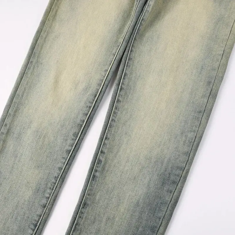 Men's Skinny Jeans Vintage Retro Blue Washed Stretch Denim Pants Streetwear Slim Tapered Trousers High Quality
