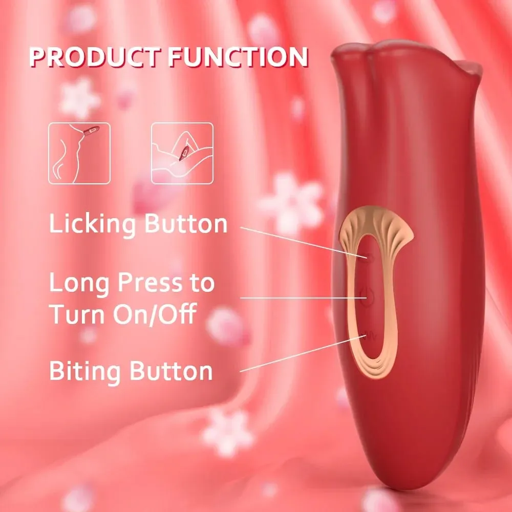 Tongue Licking Vibrator for Women G-Spot Clitoris Vagina Stimulator Massager Nipple Oral Massager Female Massager Sex Toys