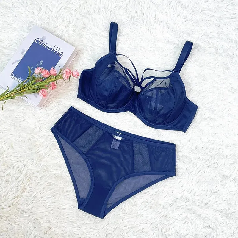 C D E F G H I J K Cup 34 36 38 40 42 Underwear Bra Set Push Up Brassiere Lingerie 2 Piece Sets Plus Size Women Ladies Lingeries
